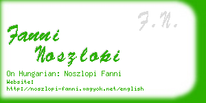 fanni noszlopi business card